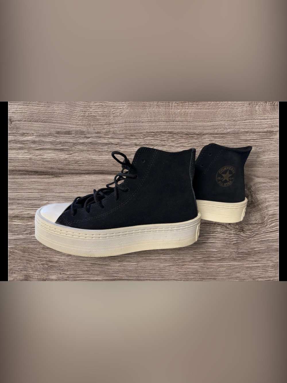 Converse Chuck Taylor AS Modern Lift Mono Suede Shoes, Black SZ 8.5
